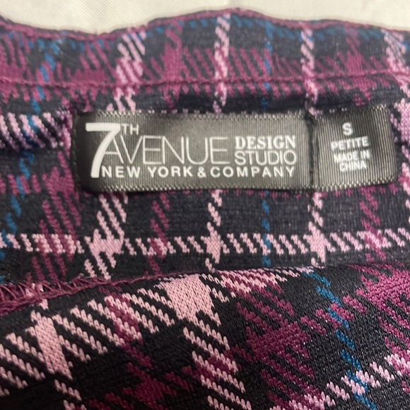 Purple Plaid Pull On Dress Pants from New York and Company, Size S - Picture 4 of 4
